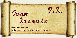 Ivan Kosović vizit kartica